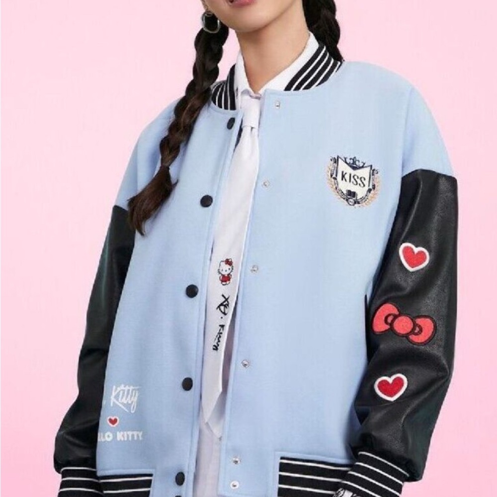 Hello Kitty x XO Kitty Blue Varsity Jacket